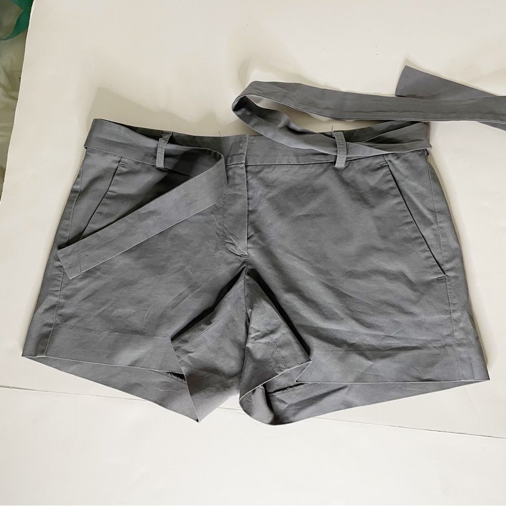 Theory womens mid rise Short cotton elastane gray 4 chic minimalist belt